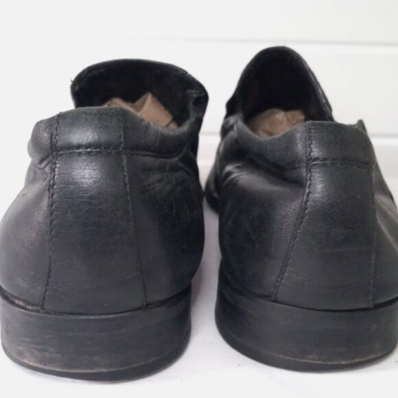 Aldo Men’s Black Leather Dress Shoes Sz 13 US 45 EU Slip On Formal Loafers - Picture 11 of 14